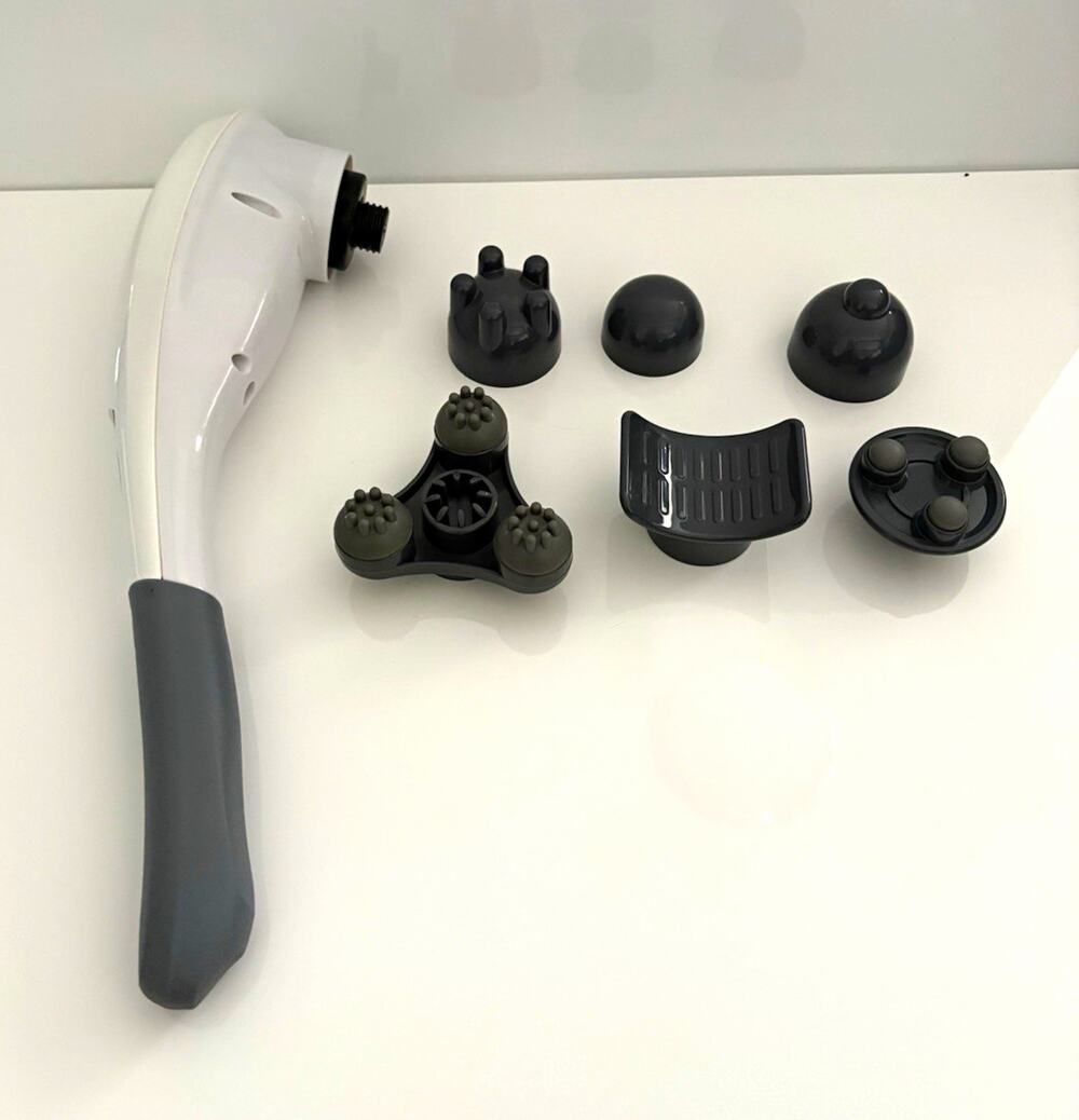 Lumina NRG Handheld Vibrating Body Massager w/ Attachments AC Adapter UL